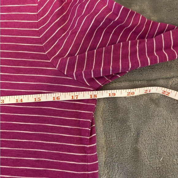 Talbots Petites Purple Striped Rainy Day Top | Size MP | Cotton Modal - Picture 3 of 7